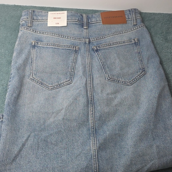 Lucky Brand Light Blue Denim Midi Skirt - Picture 4 of 6